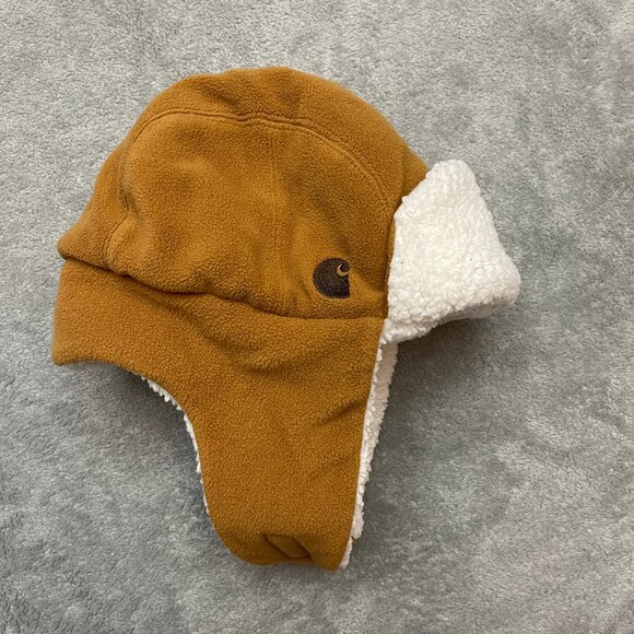 Carhartt Infant Bubba Trapper Hat Brown Sherpa Lined Ear Flap Cold Weather - Picture 1 of 7